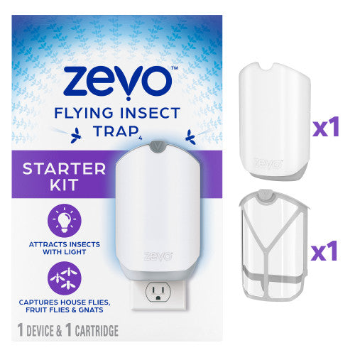 Zevo Flying Insect Trap Fly Trap (1 Plug-In Base + 1 Cartridge) Zevo