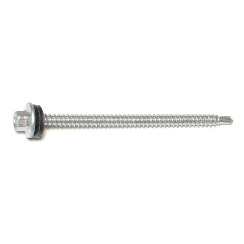 Monster Fastener Silver Ruspert Coated Steel Hex Washer Head Pole Barn Self-Drilling Screws Midwest Fastener