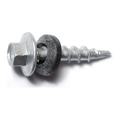 Monster Fastener Silver Ruspert Coated Steel Hex Washer Head Pole Barn Self-Drilling Screws Midwest Fastener