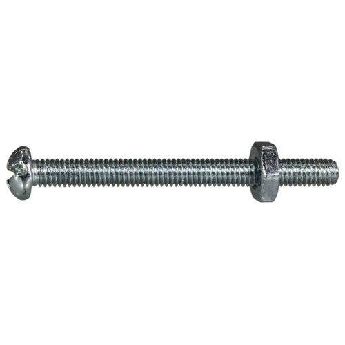 Monster Fastener Zinc Combo Round Head Machine Screws with Nuts Midwest Fastener