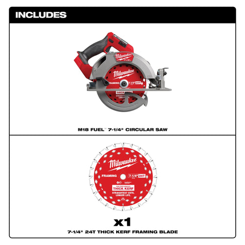 Milwaukee M18 FUEL™ 7-1/4” Circular Saw (Tool Only) Milwaukee