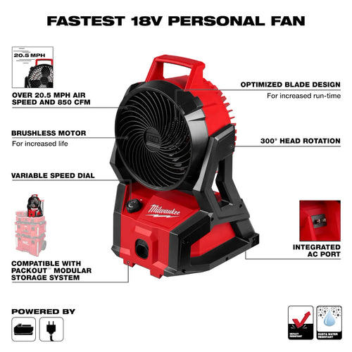 Milwaukee M18™ Brushless PACKOUT™ Fan Milwaukee