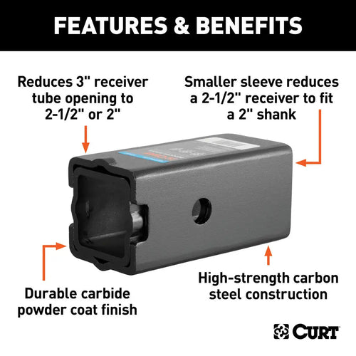 Curt Reducer Sleeve Set (3 to 2-1/2 to 2 Shanks, 2 Pieces) CURT