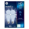 Reveal HD LED Light Bulbs, Clean White Frosted, 8-Watts, 610 Lumens, 4-Pk. GE