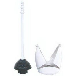 Toilet Plunger With Holder, Plastic Master Plumber