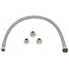Universal Faucet Connector, Stainless Steel, 3/8-In. Compression x 1/2-In. Compression x 1/2-In. Female Iron Pipe x 7/16-In. Compression, 20-In. Various