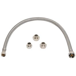 Universal Faucet Connector, Stainless Steel, 3/8-In. Compression x 1/2-In. Compression x 1/2-In. Female Iron Pipe x 7/16-In. Compression, 20-In. Various