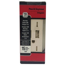 USB Charger, 2-Outlet, Light Almond, 15-Amp Legrand - Pass & Seymour
