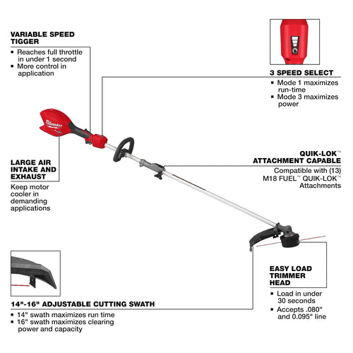 Milwaukee M18 FUEL™ String Trimmer w/ QUIK-LOK™ Milwaukee