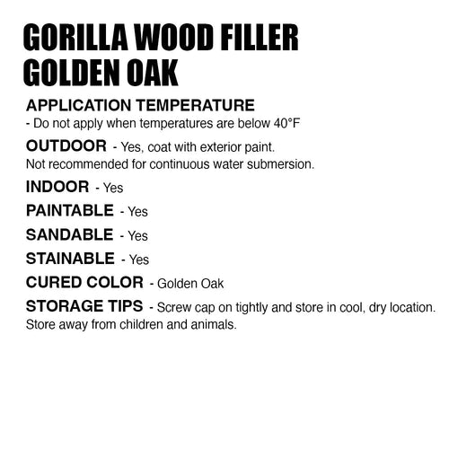 Gorilla Wood Filler Golden Oak Gorilla Glue