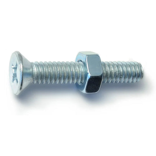 Monster Fastener Zinc Plated Steel Coarse Thread Phillips Flat Head Machine Screws Midwest Fastener