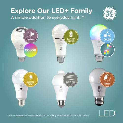 GE LED+ Dusk to Dawn Light Bulbs, Security Lights, 60 Watt Replacement, Decorative Candle Bulbs, Candelabra Small Base, Soft White GE Lighting