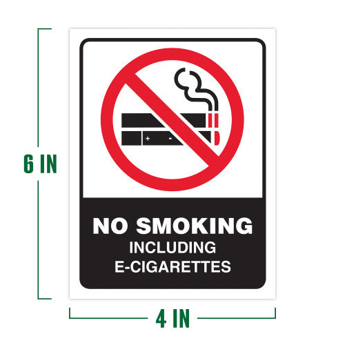 Hillman No Smoking or E-Cigs Sign with Symbol Hillman Group
