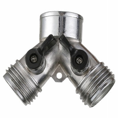 Green Thumb 2-Way Garden Hose Y Connector Zinc Green Thumb