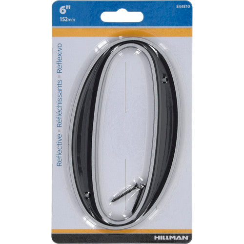 Hillman Black & Silver Reflective Plastic House Number 0 Hillman Group