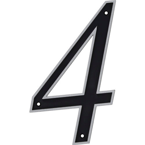 Hillman Black & Silver Reflective Plastic House Number 4 Hillman Group