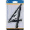 Hillman Black & Silver Reflective Plastic House Number 4 Hillman Group