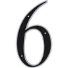 Hillman Black & Silver Reflective Plastic House Number 6 Hillman Group