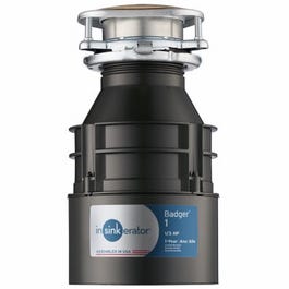 Badger 1 Garbage Disposal,  Continuous-Feed, 1/3-HP InSinkErator
