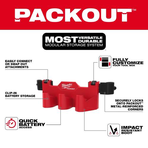 Milwaukee PACKOUT™ Tool Box M12™ Battery Rack Attachment Milwaukee