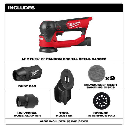 Milwaukee M12 FUEL™ 3 Random Orbital Detail Sander Milwaukee