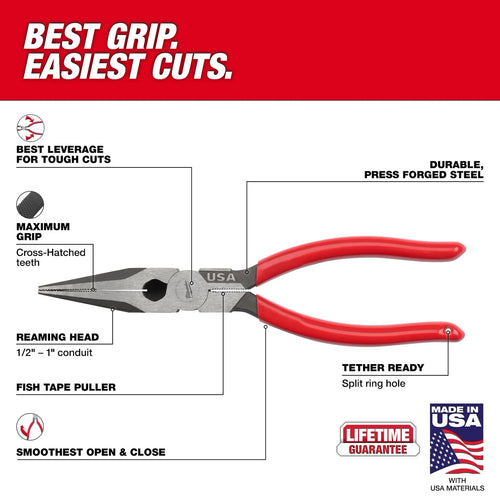 Milwaukee 8 Long Nose Pliers (USA) Milwaukee