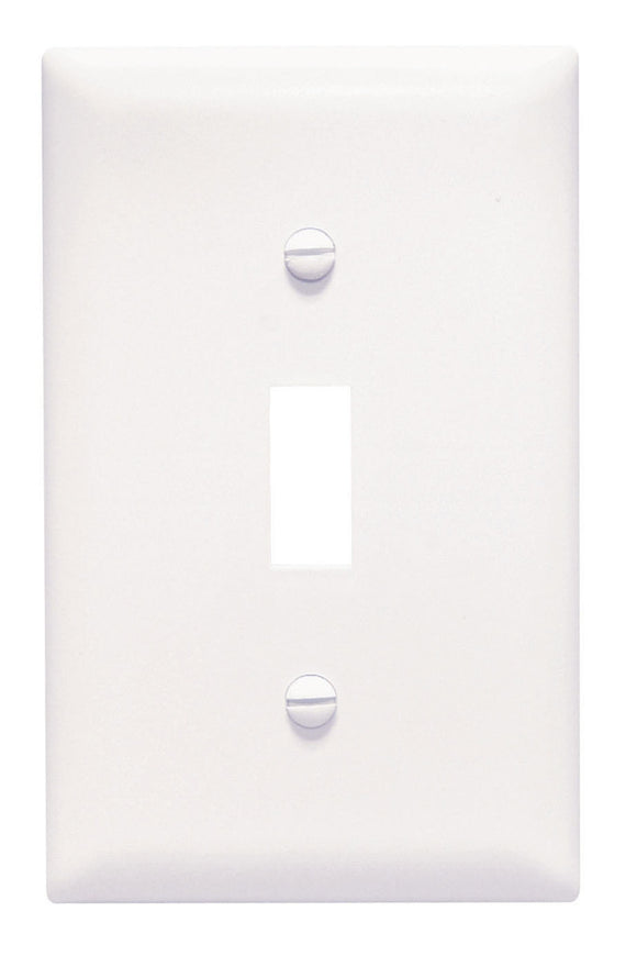 Legrand Pass & Seymour TradeMaster® Jumbo 1-Gang Nylon Wall Plate, 1 Toggle Switch Opening, White