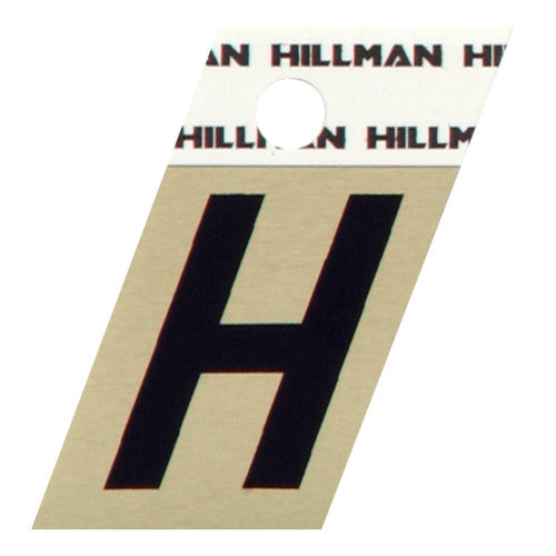 Hillman Adhesive Angle-Cut Letter H Black and Gold