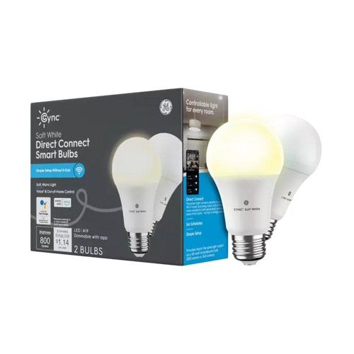 GE Lighting GE Cync A19 Smart LED Light Bulbs, Soft White WiFi Lights, Works with Alexa and Google Home