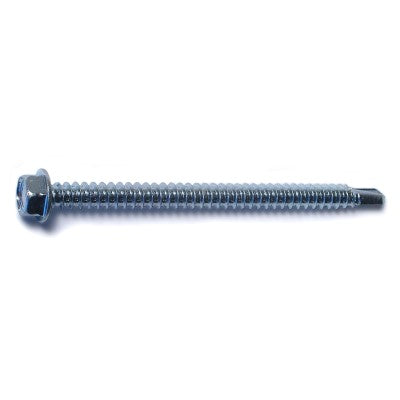 Monster Fastener Zinc Plated Steel Hex Washer Head Self-Drilling Screws