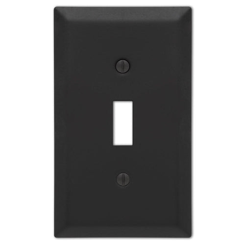 Amerelle Century Decorative Single Toggle Wallplate Matte Black Amerelle