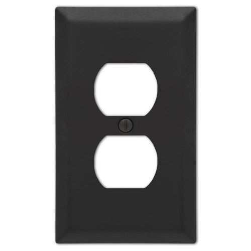 Amerelle Century Decorative Single Duplex Wallplate Matte Black Amerelle