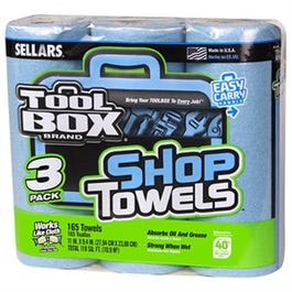 Blue Shop Towels, 3-Roll Pack Toolbox
