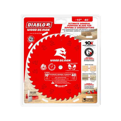 Diablo 10 x 40-Teeth Wood Demon™ Ultimate General Purpose Carbide Saw Blade for Wood Diablo