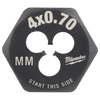 Milwaukee M4-0.70 mm 1-Inch Hex Threading Die Milwaukee