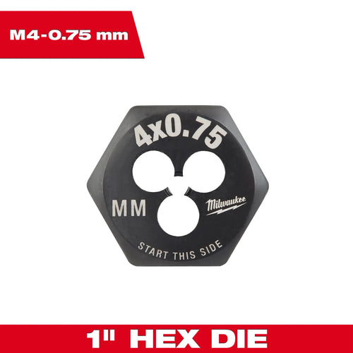 Milwaukee M4-0.70 mm 1-Inch Hex Threading Die Milwaukee