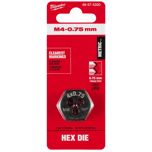 Milwaukee M4-0.70 mm 1-Inch Hex Threading Die Milwaukee