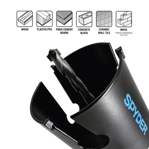 Spyder 6-3/8 Tungsten Carbide Tipped (TCT) Non-Arbored Hole Saw Rapid Core Eject® Spyder