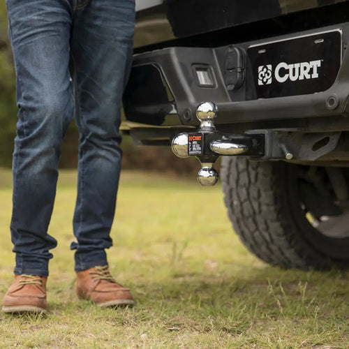 Curt Multi-Ball Mount with Hook (2 Solid Shank, 1-7/8, 2 & 2-5/16 Chrome Balls) #45675 CURT