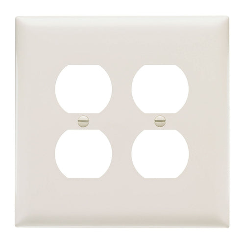 Legrand Pass & Seymour TradeMaster® Jumbo 2-Gang Nylon Wall Plate, 2 Duplex Receptacle Openings, Light Almond Legrand - Pass & Seymour