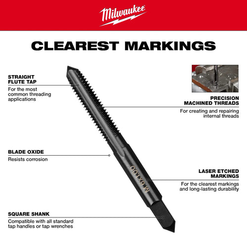 Milwaukee Tool 8-32 NC Straight Flute Plug Tap Milwaukee