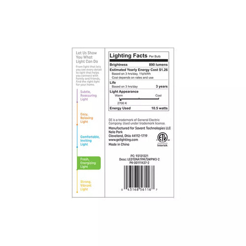 GE LED Light Bulbs A19 General Purpose Bulbs 75 Watt Replacement Soft White GE