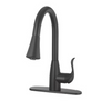 HomePointe 1-Handle Matte Black Pull-Down Spray Kitchen Faucet HomePointe