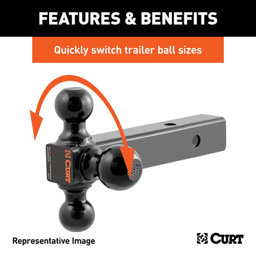 CURT Multi-Ball Mount 2-1/2 Hollow Shank Black Balls CURT