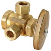 Brass Dual Outlet Stop Valve, 1/2 x 3/8 x 3/8-In. Brass Craft