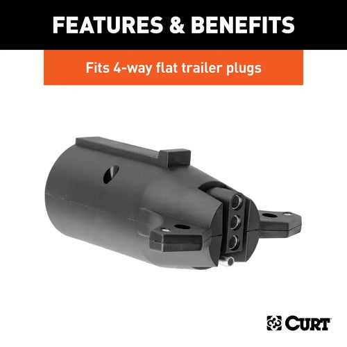 CURT Electrical Adapter 7-Way RV Blade Vehicle to 4-Flat Trailer CURT