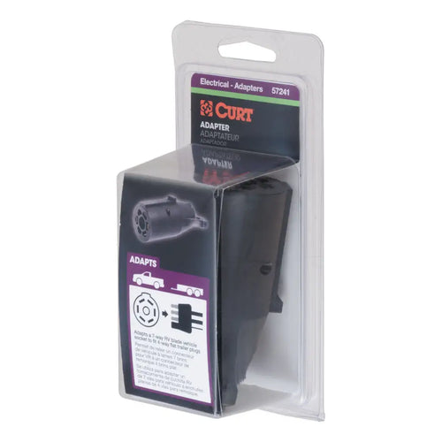 CURT Electrical Adapter 7-Way RV Blade Vehicle to 4-Flat Trailer CURT