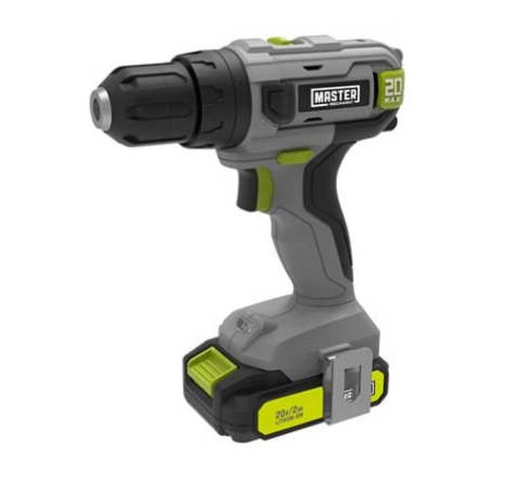 Master Mechanic 20V 1/2 In. Compact Cordless Drill Kit with 2 Batteries Master Mechanic
