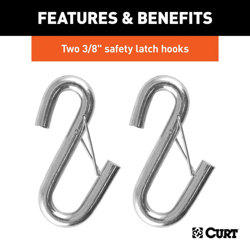 CURT 43-7/8 Safety Cables with 2 Snap Hooks 3,500 lbs Vinyl-Coated CURT