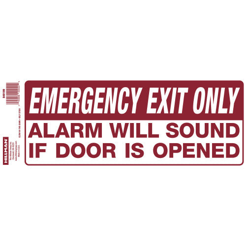 Hillman Self-Adhesive Glow-in-the-Dark Vinyl Emergency Exit Sign (4 x 10) Hillman Group